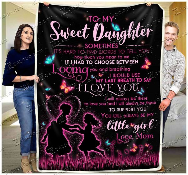 Fleece Blanket - My Sweet Daughter - Sometimes (pink) - Image 2