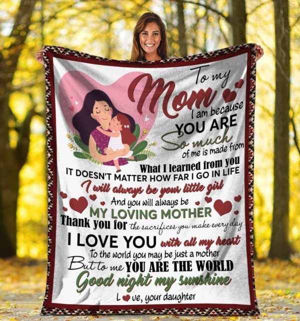 I Am Because You Are Daughter Gift For Mom Fleece Blanket - Image 2