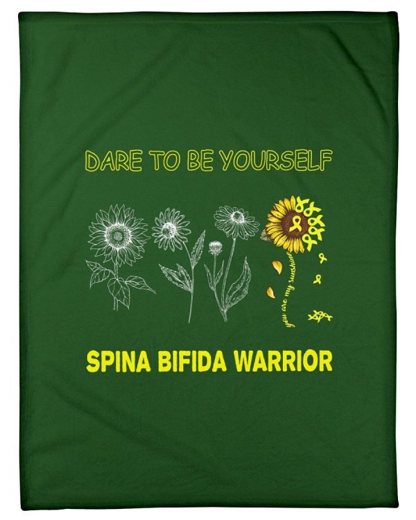 Dare To Be Yourself Spina Bifida Warrior Fleece Blanket - Image 2