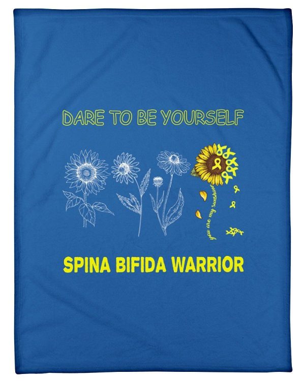 Dare To Be Yourself Spina Bifida Warrior Fleece Blanket - Image 4