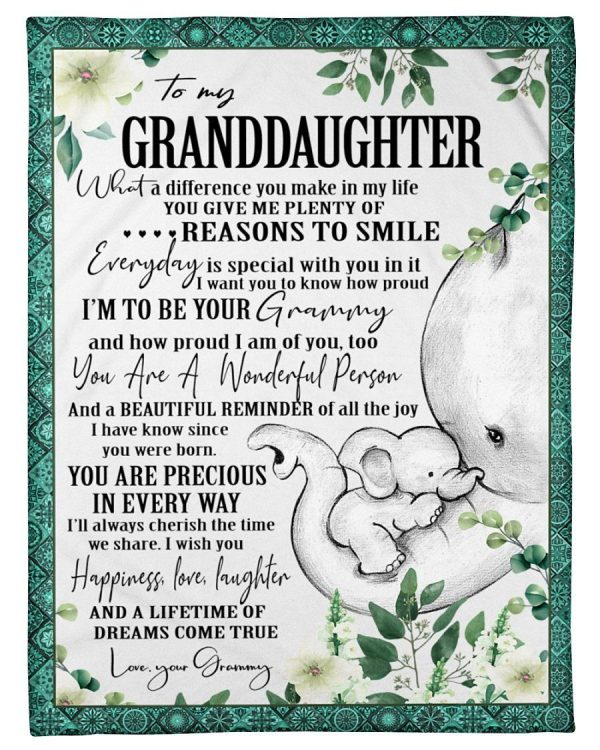 Elephant Lovely Message From Grammy Gifts For Granddaughters Fleece Bl - Image 3