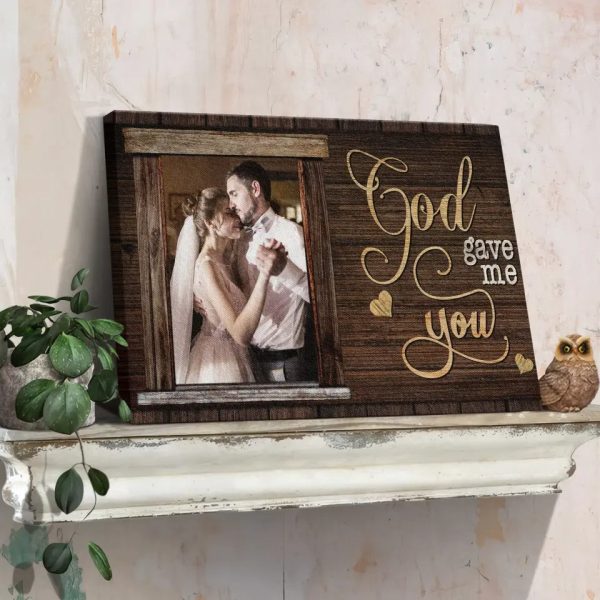 Photo Canvas For Couples, Wedding Gift, Anniversary Gift, Personalized Engagement Frame DemCanvas