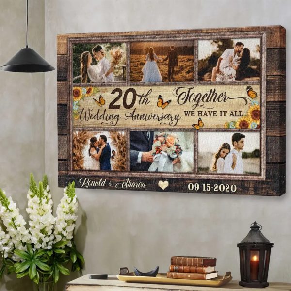 Personalized Canvas Prints, Custom Photos, Couple Gifts, Anniversary Gifts, 20th Anniversary Photo Gift Together We Have It All Dem Canvas - Image 2