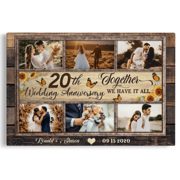 Personalized Canvas Prints, Custom Photos, Couple Gifts, Anniversary Gifts, 20th Anniversary Photo Gift Together We Have It All Dem Canvas - Image 5