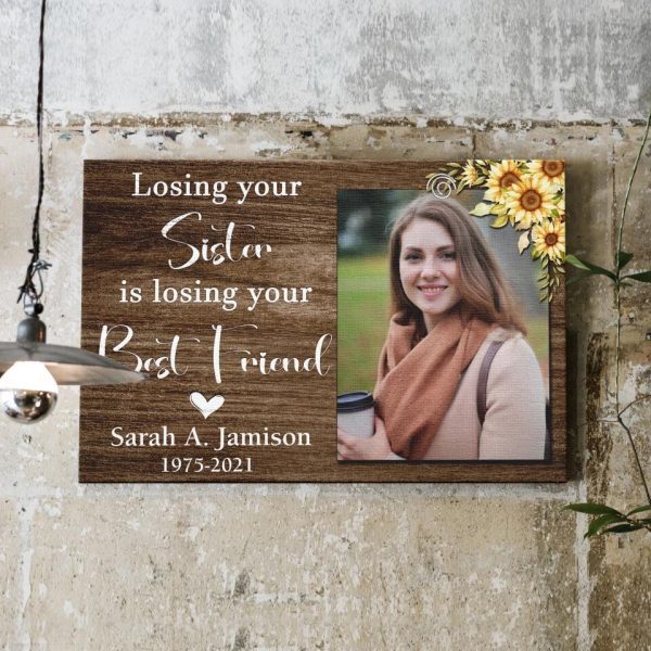 Personalized Canvas Prints Custom Photo And Name - Sister Loss, Sister Memorial Daughter Sister Aunt Loss, Remembrance Dem Canvas - Image 2