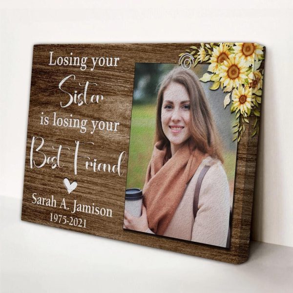 Personalized Canvas Prints Custom Photo And Name - Sister Loss, Sister Memorial Daughter Sister Aunt Loss, Remembrance Dem Canvas - Image 4