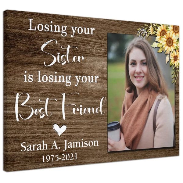 Personalized Canvas Prints Custom Photo And Name - Sister Loss, Sister Memorial Daughter Sister Aunt Loss, Remembrance Dem Canvas - Image 5