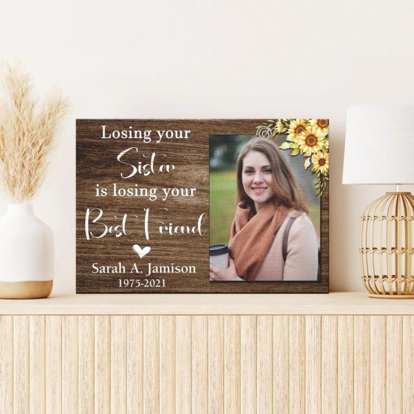 Personalized Canvas Prints Custom Photo And Name - Sister Loss, Sister Memorial Daughter Sister Aunt Loss, Remembrance Dem Canvas