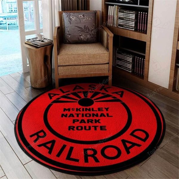 Alaska Living Room Round Mat Circle Rug Alaska Railroad - Image 3