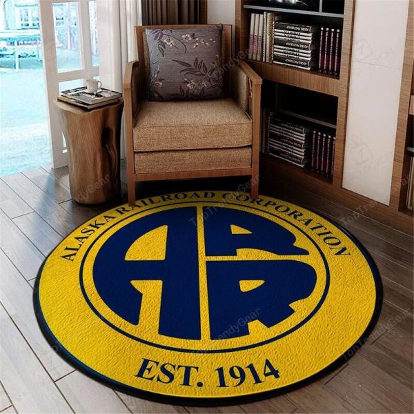 Alaska Living Room Round Mat Circle Rug Alaska Railroad - Image 4