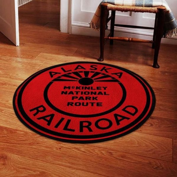 Alaska Living Room Round Mat Circle Rug Alaska Railroad