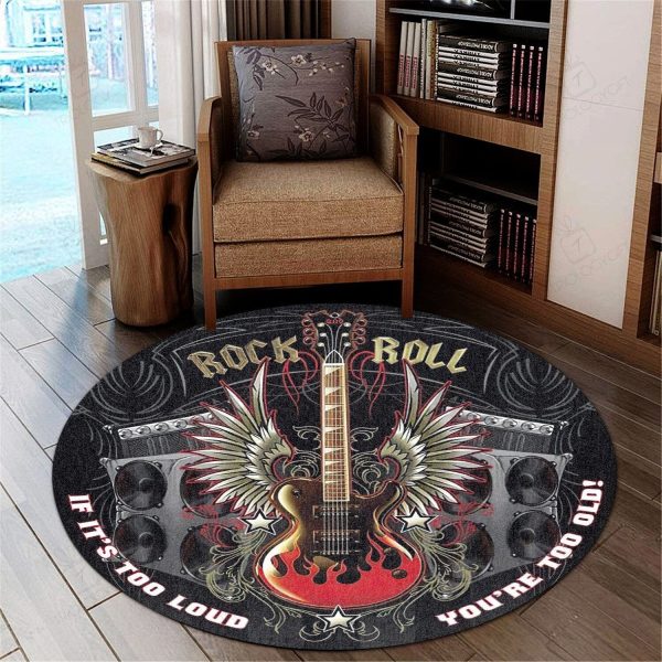 Rock And Roll Living Room Round Mat Circle Rug