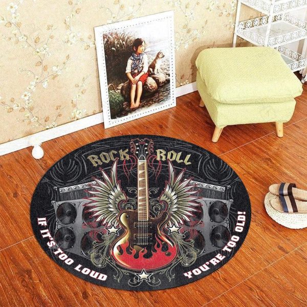 Rock And Roll Living Room Round Mat Circle Rug - Image 3