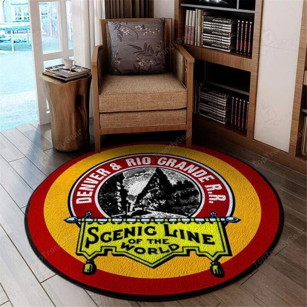 Denverrio Living Room Round Mat Circle Rug Drgw Denver And Rio Grande Western Railroad - Image 2