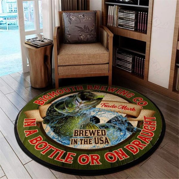 Bigmouth Fishing Living Room Round Mat Circle Rug