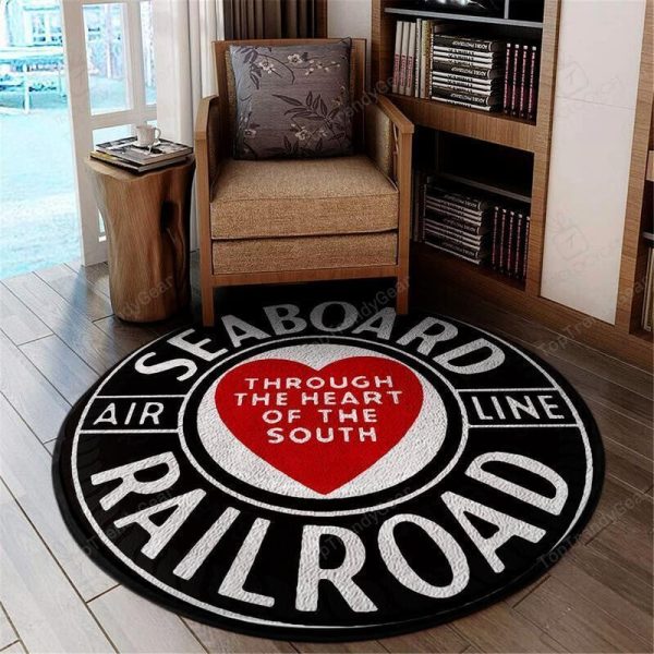 Sal Round Mat Sal Seaboard Air Line Railroad Round Floor Mat Room Rugs Carpet Outdoor Rug Washable Rugs - Image 2