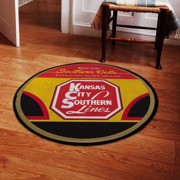 Kansas Round Mat Kcs Kansas City Southern Railway Round Floor Mat Room Rugs Carpet Outdoor Rug Washable Rugs