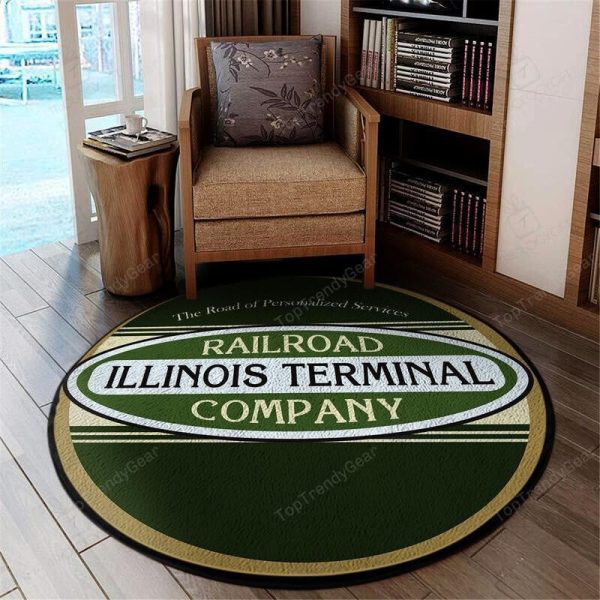 Illinois Round Mat Illinois Terminal Railroad Round Floor Mat Room Rugs Carpet Outdoor Rug Washable Rugs - Image 2