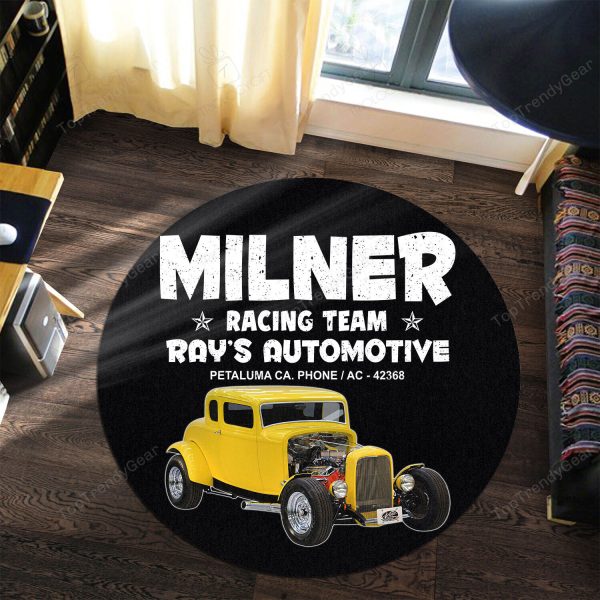 Milner Racing Team Hot Rod Round Mat Round Floor Mat Room Rugs Carpet Outdoor Rug Washable Rugs - Image 3