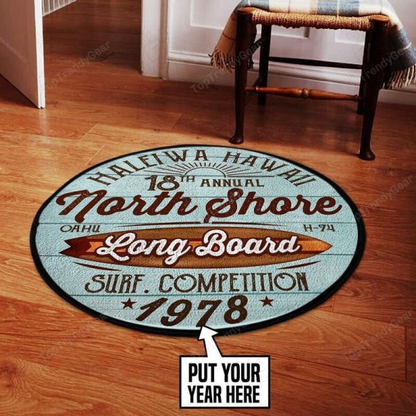 North Shore Longboard Haleiwa Hawaii Round Mat Round Floor Mat Room Rugs Carpet Outdoor Rug Washable Rugs - Image 2