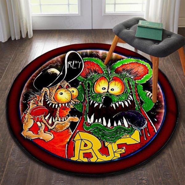 Rat Fink Round Mat Round Floor Mat Room Rugs Carpet Outdoor Rug Washable Rugs - Image 3