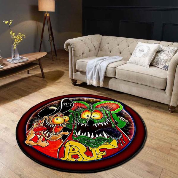 Rat Fink Round Mat Round Floor Mat Room Rugs Carpet Outdoor Rug Washable Rugs