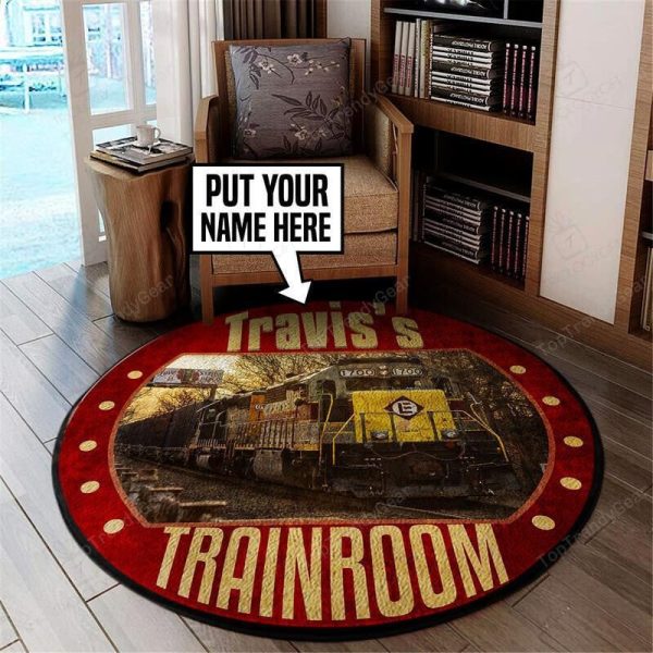 Personalized Erie Lackawanna Railroad Round Mat Round Floor Mat Room Rugs Carpet Outdoor Rug Washable Rugs - Image 2