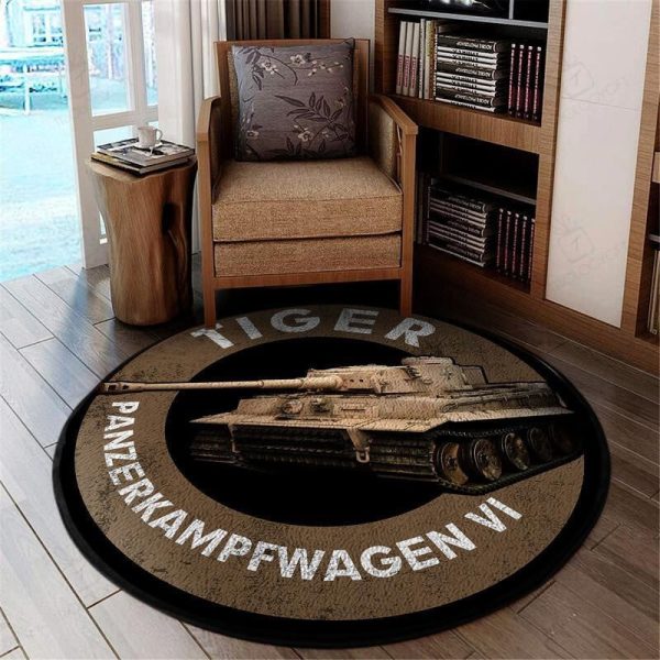 Tigertank Round Mat Tiger Tank Round Floor Mat Room Rugs Carpet Outdoor Rug Washable Rugs - Image 2