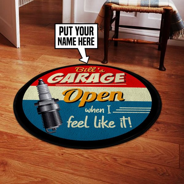 Personalized Mechanic Garage Round Mat 05274 Living Room Rugs, Bedroom Rugs, Kitchen Rugs - Image 2