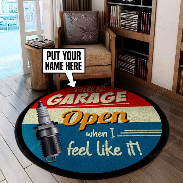 Personalized Mechanic Garage Round Mat 05274 Living Room Rugs, Bedroom Rugs, Kitchen Rugs - Image 3