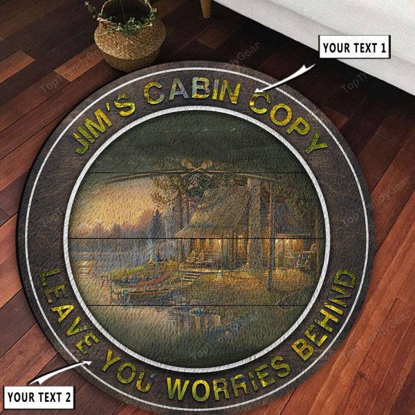 Personalized Round Rug Decor Cabin 10700 - Image 2