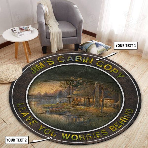 Personalized Round Rug Decor Cabin 10700 - Image 3