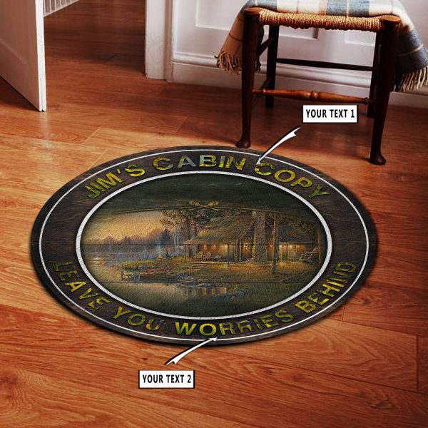 Personalized Round Rug Decor Cabin 10700