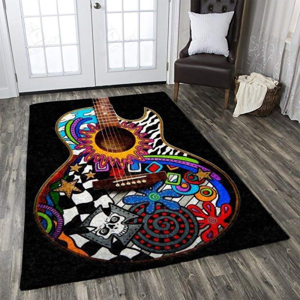 Guitar Rectangle Rug Decor Area Rugs For Living Room Bedroom Kitchen Rugs Home Carpet Flooring Rs014908 Print